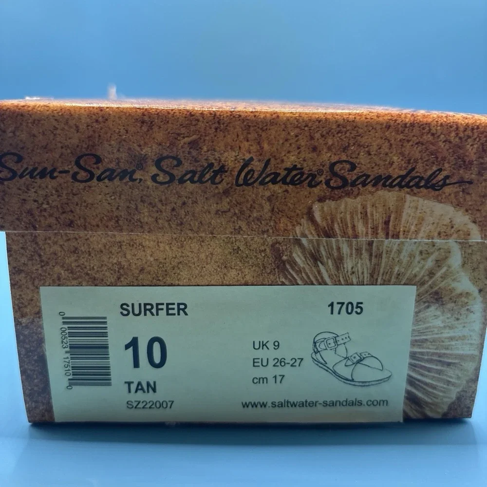 NEW SUN-SAN SALT WATER SANDALS TAN BROWN  TODDLER SIZE 10